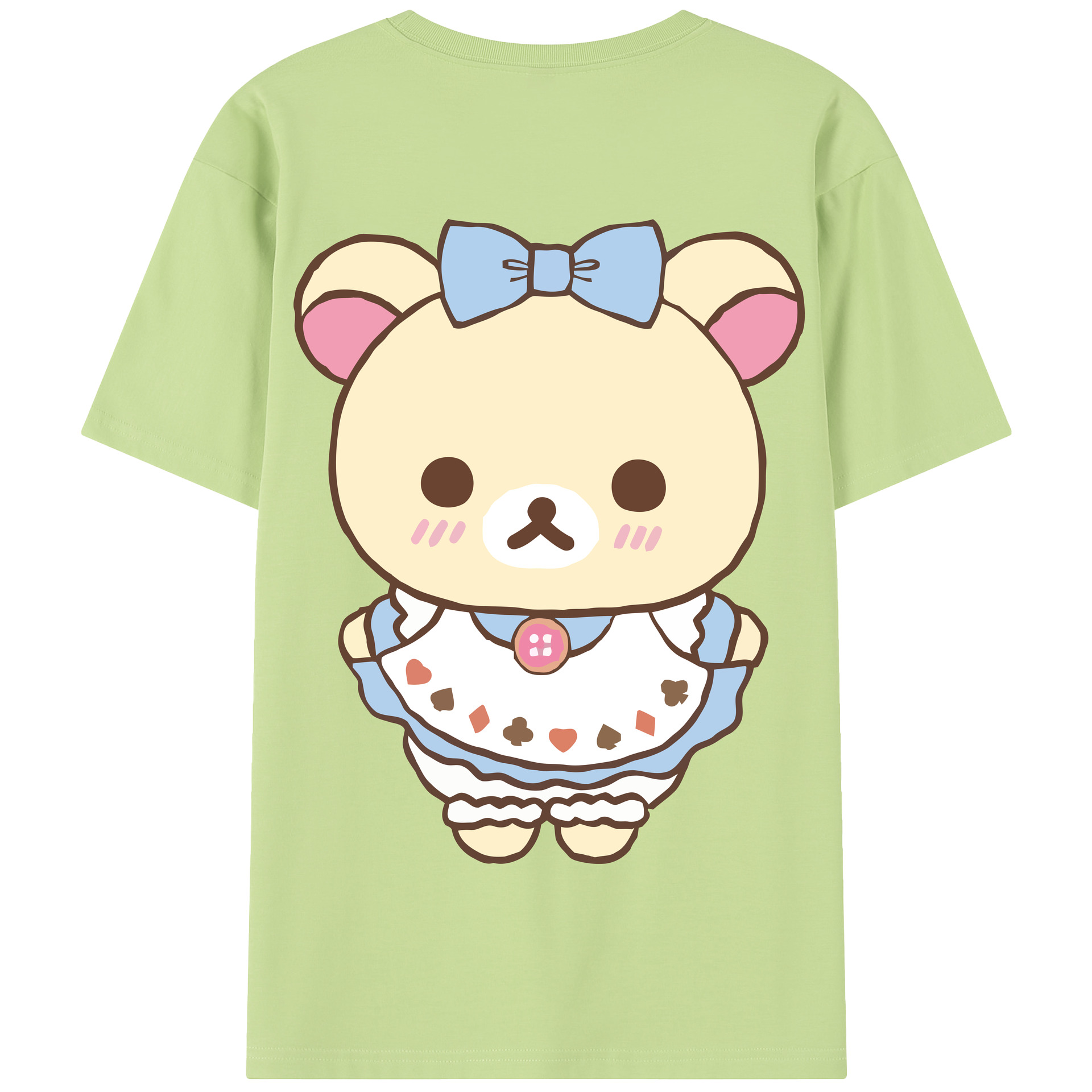 （画像用） リラックマ リラックマ キイロイトリ Rilakkuma Korilakkuma Kiiroitori 綿100％半袖Tシャツ（背面プリント）